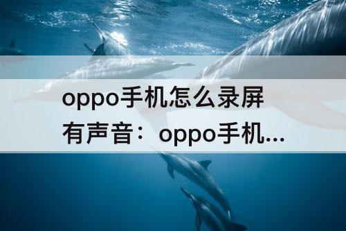 oppo手机怎么录屏有声音：oppo手机怎么录屏有声音r17