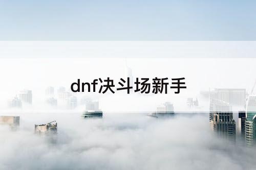 dnf决斗场新手