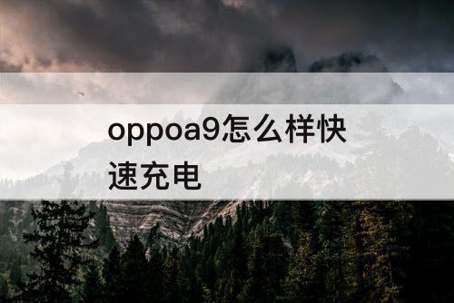 oppoa9怎么样快速充电