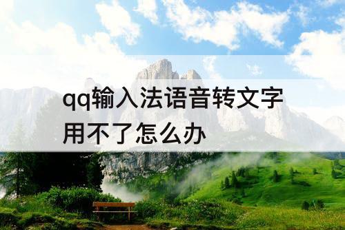 qq输入法语音转文字用不了怎么办