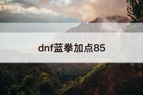 dnf蓝拳加点85