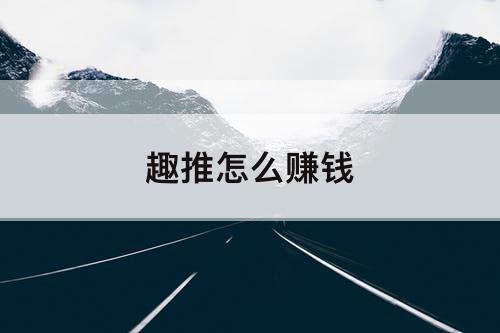 趣推怎么赚钱