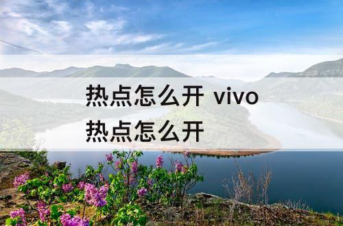 热点怎么开 vivo热点怎么开