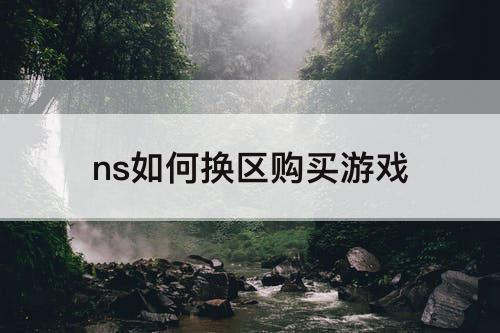 ns如何换区购买游戏