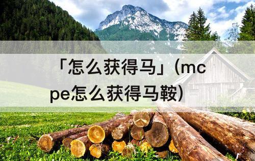 「怎么获得马」(mcpe怎么获得马鞍)