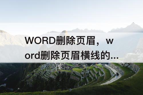 WORD删除页眉，word删除页眉横线的方法