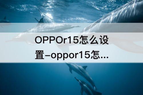 OPPOr15怎么设置-oppor15怎么设置高清语音通话