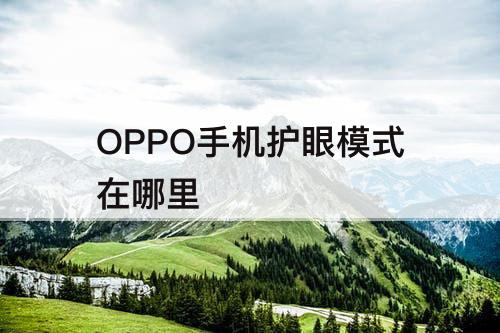 OPPO手机护眼模式在哪里