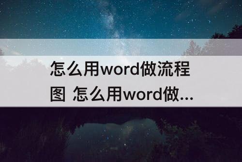 怎么用word做流程图 怎么用word做流程图最快