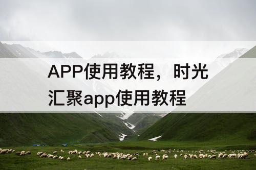 APP使用教程，时光汇聚app使用教程