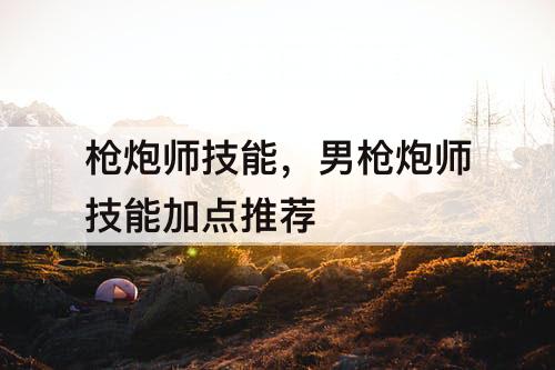 枪炮师技能，男枪炮师技能加点推荐