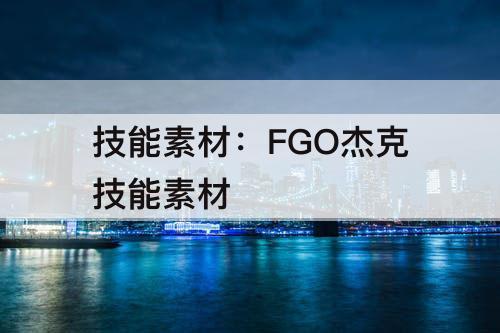 技能素材：FGO杰克技能素材