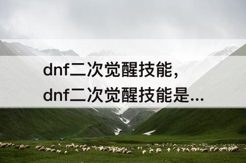 dnf二次觉醒技能，dnf二次觉醒技能是多少级学