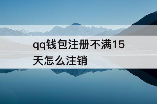 qq钱包注册不满15天怎么注销