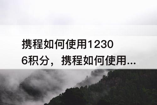 携程如何使用12306积分，携程如何使用12306积分兑换