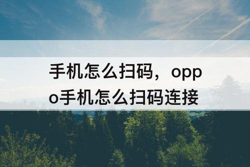 手机怎么扫码，oppo手机怎么扫码连接