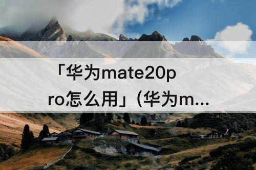 「华为mate20pro怎么用」(华为mate20pro怎么用两个微信)