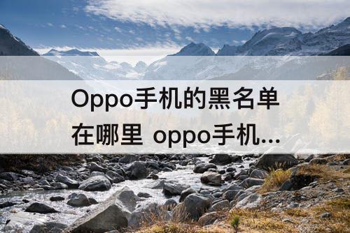 Oppo手机的黑名单在哪里 oppo手机的黑名单在哪里找到