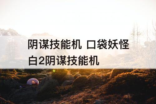 阴谋技能机 口袋妖怪白2阴谋技能机