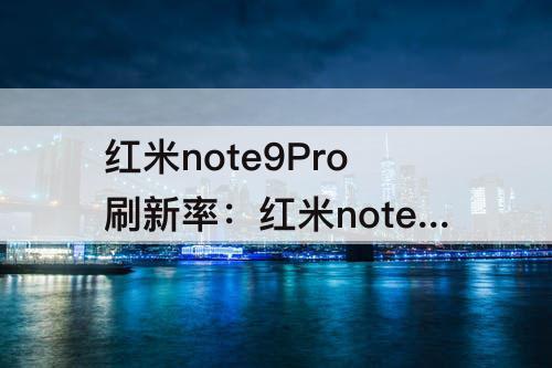 红米note9Pro刷新率：红米note9pro刷新率只有两档啊