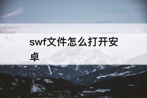 swf文件怎么打开安卓