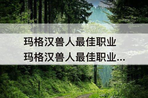 玛格汉兽人最佳职业 玛格汉兽人最佳职业 nga