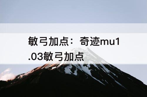 敏弓加点：奇迹mu1.03敏弓加点