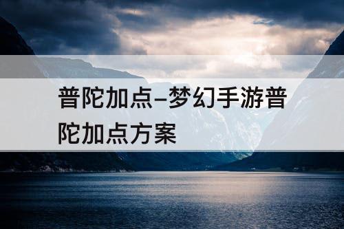 普陀加点-梦幻手游普陀加点方案