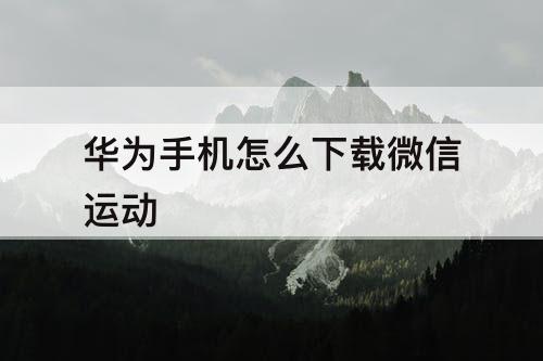 华为手机怎么下载微信运动