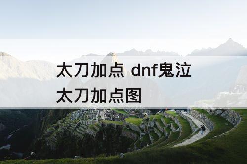 太刀加点 dnf鬼泣太刀加点图