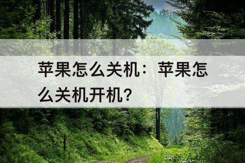 苹果怎么关机：苹果怎么关机开机？