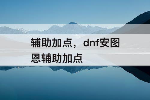 辅助加点，dnf安图恩辅助加点