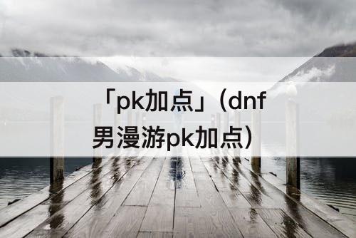 「pk加点」(dnf男漫游pk加点)