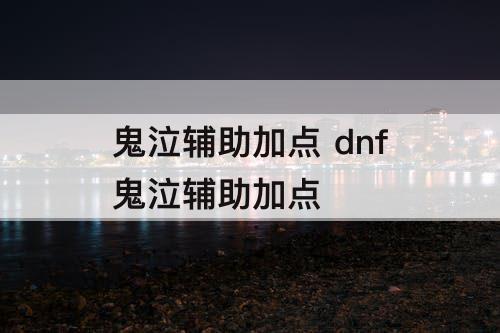 鬼泣辅助加点 dnf鬼泣辅助加点