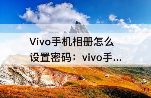 Vivo手机相册怎么设置密码：vivo手机相册怎么设置密码锁