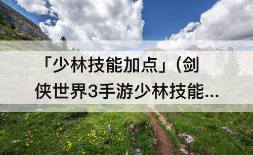 「少林技能加点」(剑侠世界3手游少林技能加点攻略)