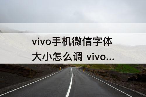 vivo手机微信字体大小怎么调 vivo手机微信字体大小怎么调整