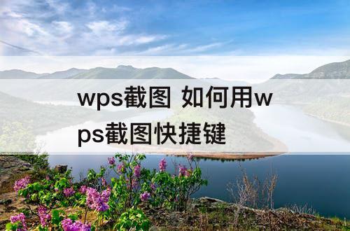 wps截图 如何用wps截图快捷键