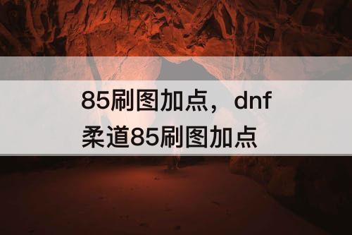 85刷图加点，dnf柔道85刷图加点