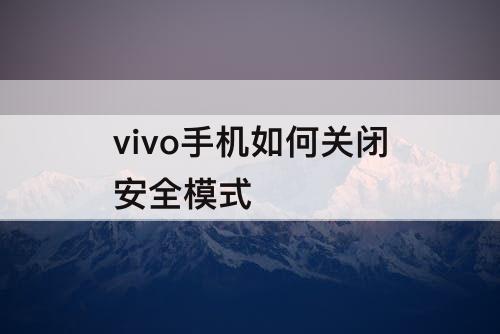 vivo手机如何关闭安全模式