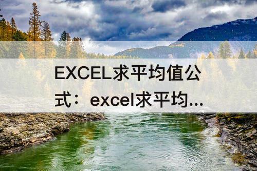 EXCEL求平均值公式：excel求平均值公式范围如果是指定数字