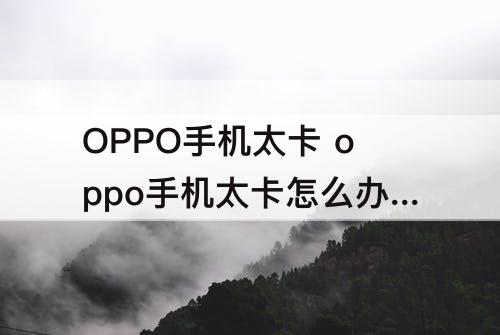 OPPO手机太卡 oppo手机太卡怎么办？1分钟解决!我教你