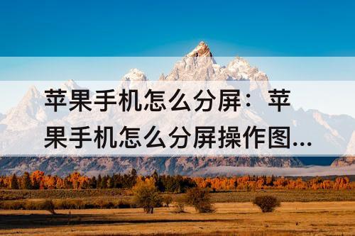 苹果手机怎么分屏：苹果手机怎么分屏操作图片