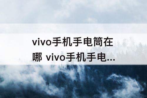 vivo手机手电筒在哪 vivo手机手电筒在哪里能找得到