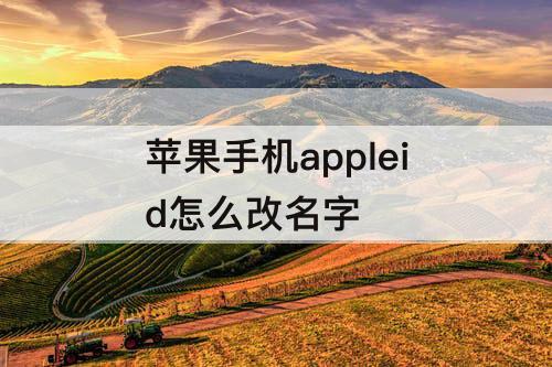 苹果手机appleid怎么改名字