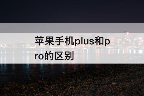 苹果手机plus和pro的区别