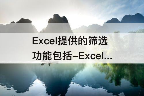 Excel提供的筛选功能包括-Excel提供的筛选功能包括什么和什么