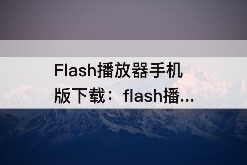 Flash播放器手机版下载：flash播放器手机版下载了版本过低用不了怎么办