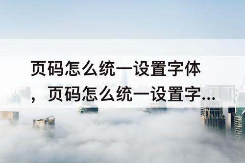 页码怎么统一设置字体，页码怎么统一设置字体字号