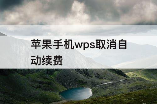 苹果手机wps取消自动续费